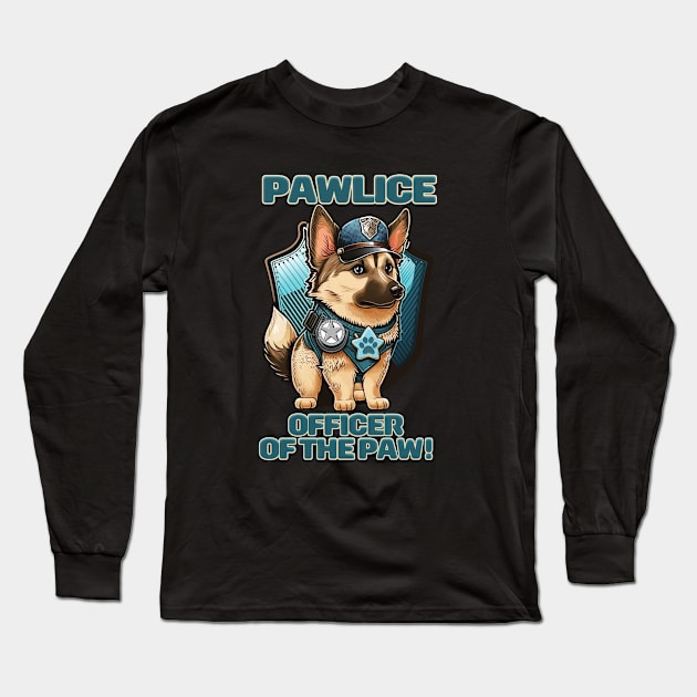 Pawlice Officer of the Paw - Police K9 Dog Long Sleeve T-Shirt by RailoImage